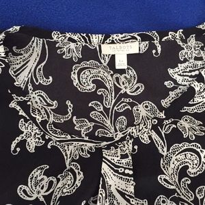Talbots Black & White silky blouse